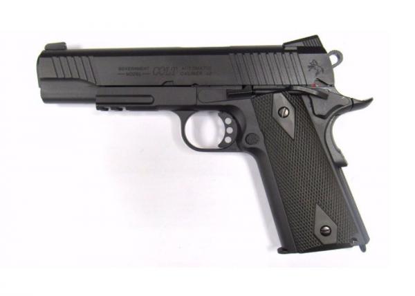 T CYBERGUN COLT 1911 Rail CO2 GBB Pistol (Black)